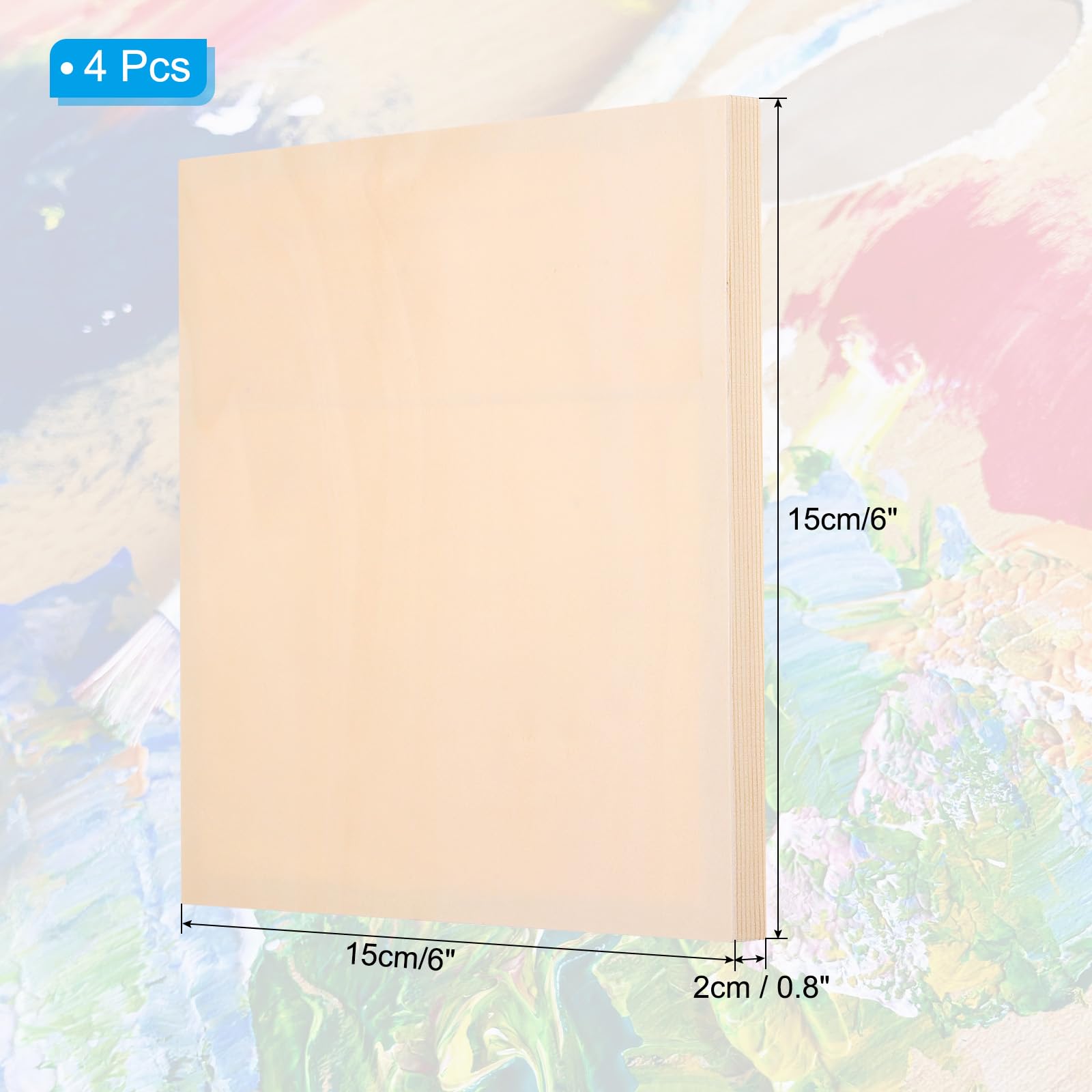 PATIKIL 6 x 6 Inch Wood Panel Board - Image 2
