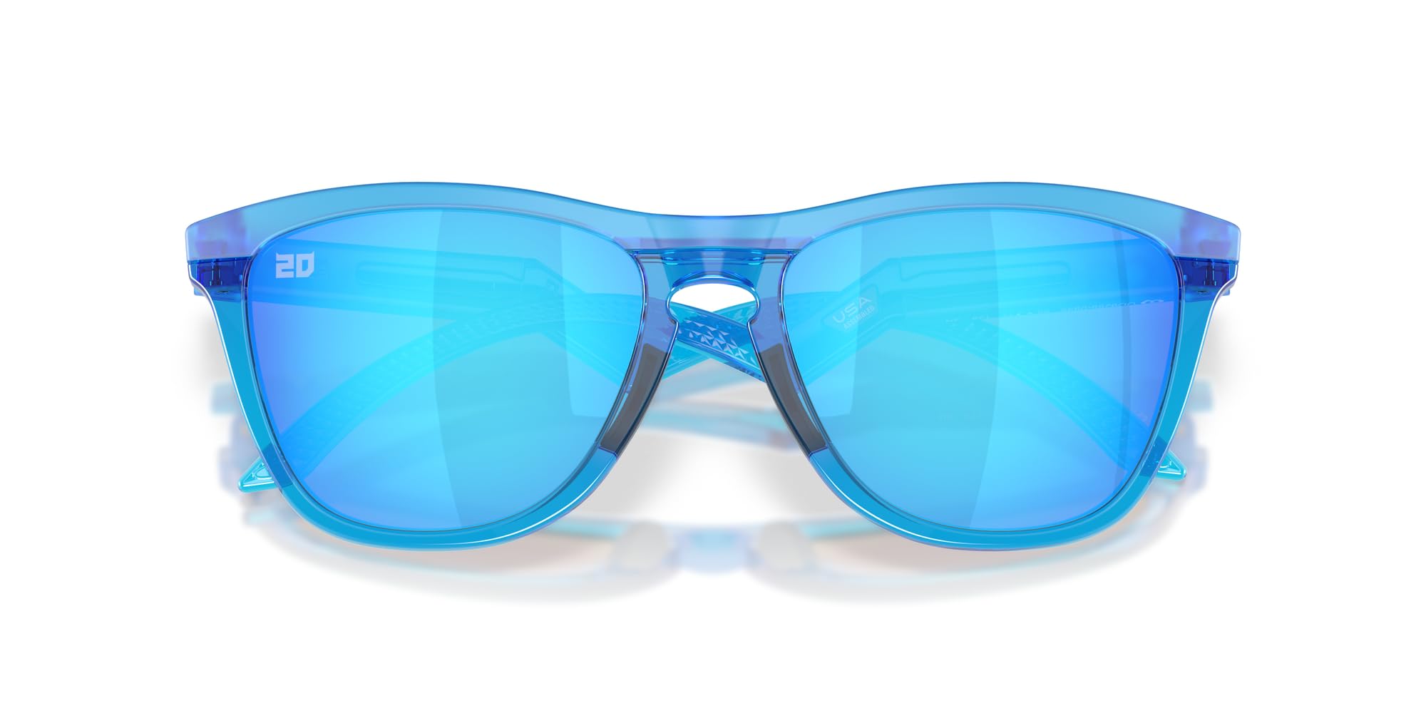 Oakley OO9289 Frogskins okrągłe spolaryzowane hybrydowe okulary przeciwsłoneczne Matte Acid Blue/Sapphire Prizm, 55 mm, Acid Blue Opaque/Sapphire Prizm, 55 mm