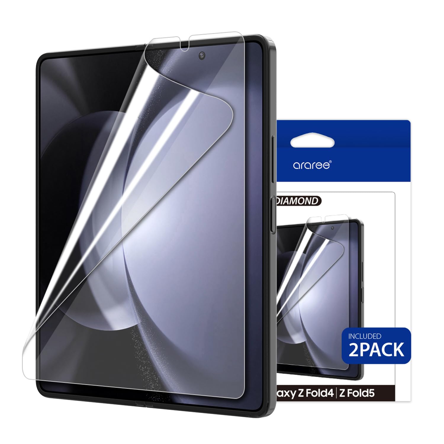 Amazon | araree Galaxy Z Fold5 / Fold4 対応 全画面保護 フィルム  