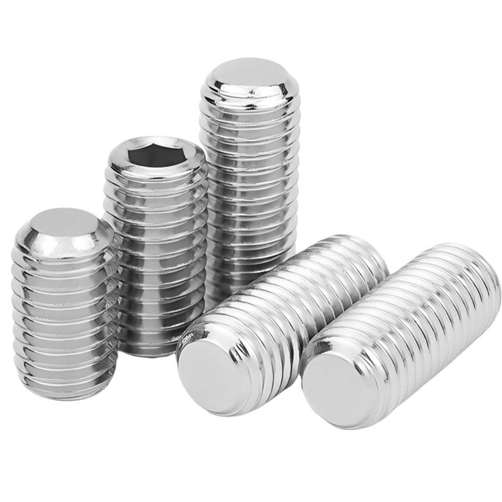 VELSIN 20 Stück Sechskantkopf Schrauben - M8 x 35mm Gewindestifte mit Innensechskant und Kegelkuppe Madenschrauben 201 Edelstahl Gewindeschrauben Gewindestifte Inbusschraube Sortiment Kit