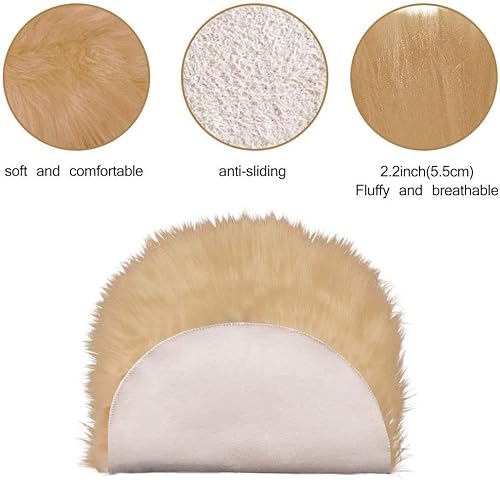 Miniatura 22 de RosieLily Alfombra de piel sintética ultra suave de 1.3 x 2 pies, alfombra lanuda de piel de oveja, alfombra gris mullida lavable a máquina