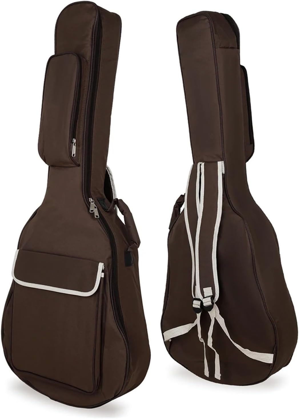 Guitar bag 40/41Inch Waterproof Non-woven Fabric Guitar Bag with Dual Storage Bags for Acoustic/Classical Accessories Brown
