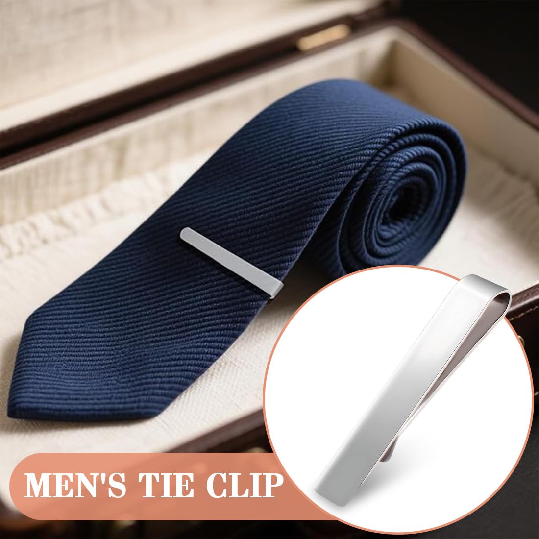 1 Pezzo - Fermacravatte Classico da Uomo, Accessorio Elegante per Abito, Perfetto per Riunioni di Lavoro, Matrimoni, Feste e Uso Quotidiano