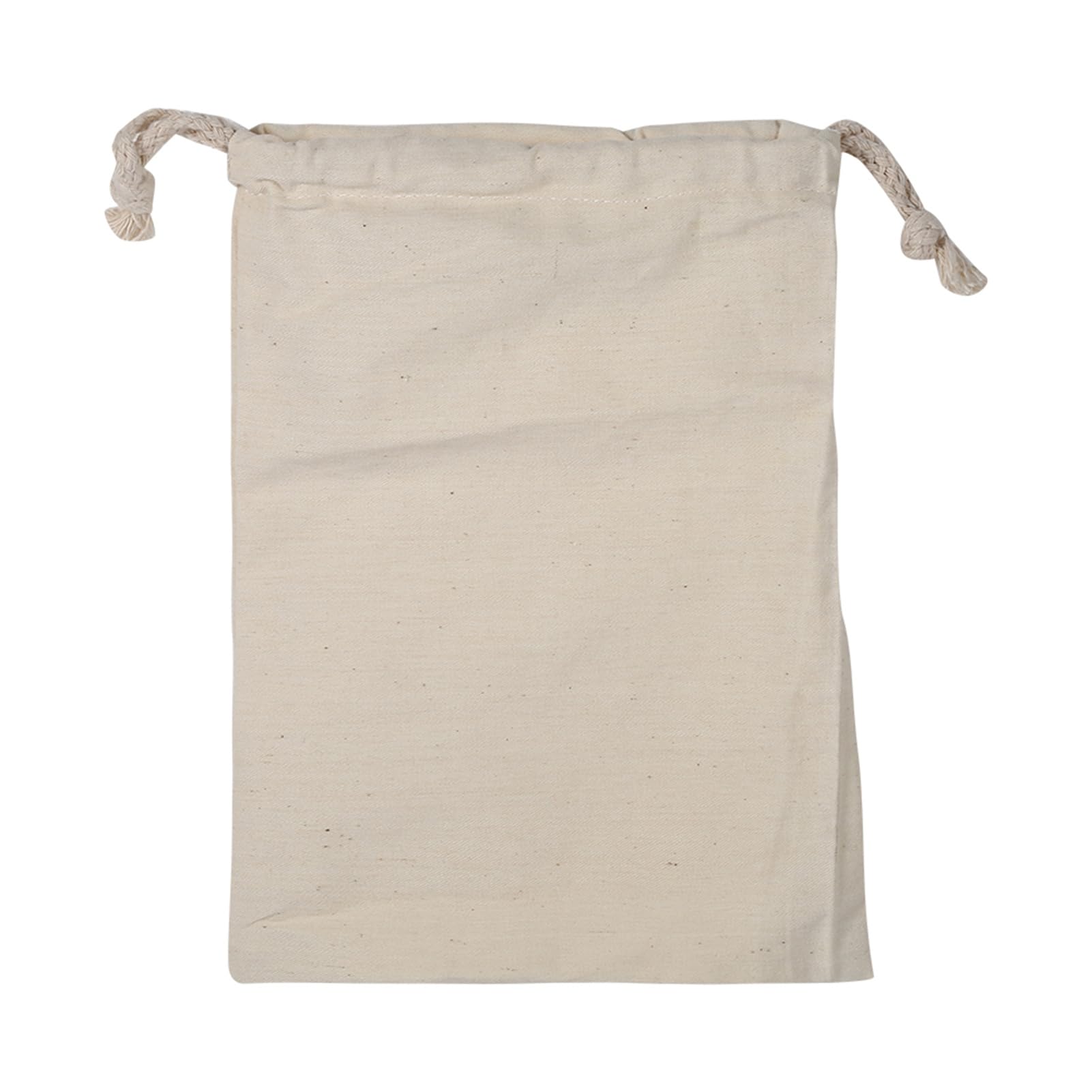 Oumefar Beige Household Plain Organic Cotton Storage Bag Drawstring Storage Laundry Sack Biodegradable Eco Friendly Bags Stuff Bag For Travel Home Use(30 * 40Cm)
