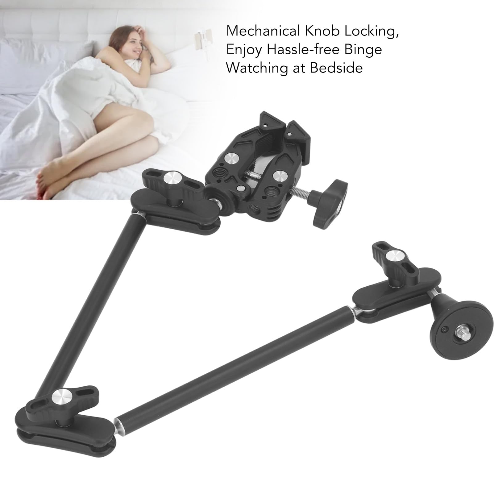 Brazo Mágico Ajustable con Súper Abrazadera, Brazo Mágico Articulado con Adaptador de Cabeza de Bola Doble de Rosca de 1/4 3/8, Soporte de Cámara para Monitor, Micrófono, DSLR,