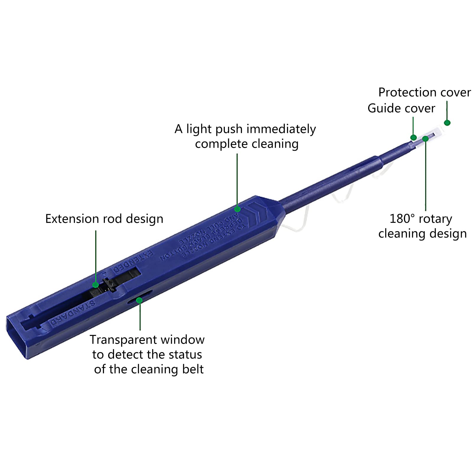 Glasfaserradierstift Zum Radieren, Fiber Op tic Cleaner, Säubern Und Reinigen, Nachfüllbarer Glasradierer Mit Metallspitze, Stufenlos Verstellbar, Touch Faserreiniger Mit 180° -Drehung