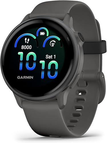 Garmin vívoactive 6, reloj inteligente GPS de salud y fitness, pantalla AMOLED, hasta 11 días de batería, gris guijarro con banda de pizarra