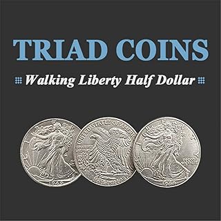 Enjoyer Triad Coins (Walking Liberty Half Dollar) Magic Trick Coins Gimmick Produce Vanish Change Three Coin Magia Close Up Magic Illusion