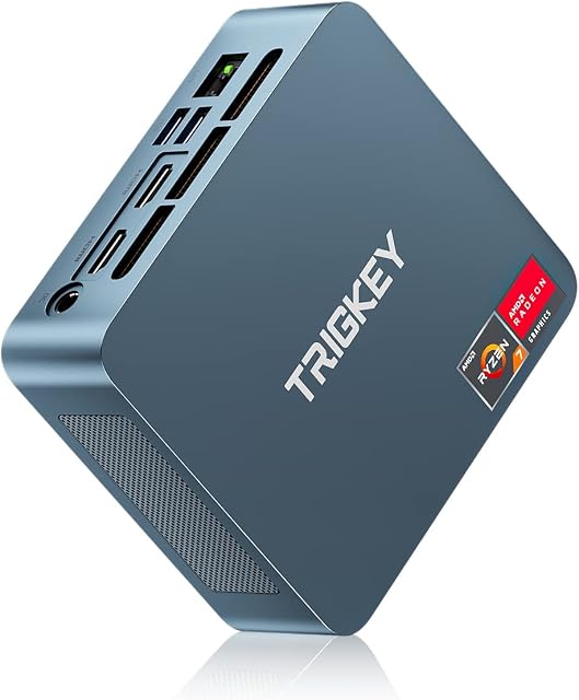 TRIGKEY S5 AMD Mini PC, Ryzen 5 5800H (Up to 4.4 GHz) 8-Core 16Thread Mini Desktop, Micro Computer, 16GB | 500GB, Small Gaming PC Supports 4K Triple Displays, WiFi 6+BT5.2, USB3.2