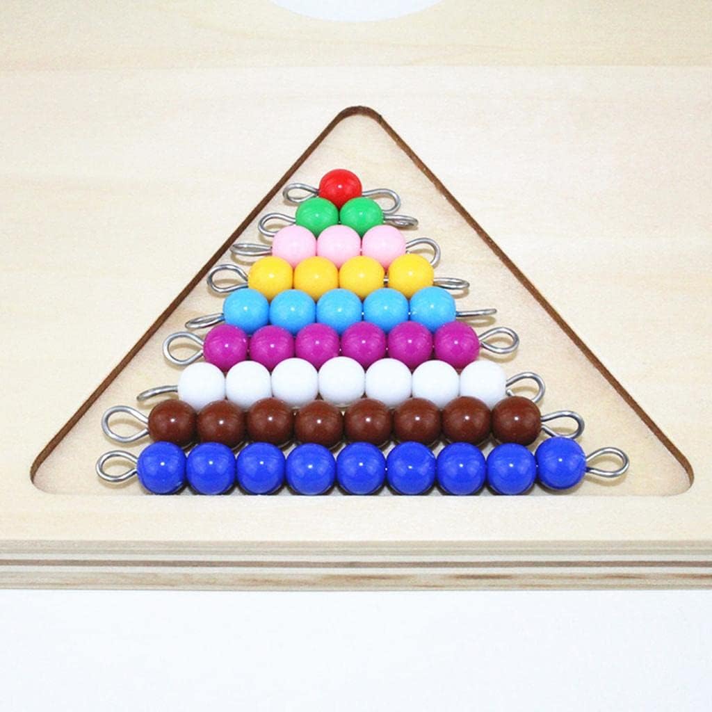 HEAVENGLOW Montessori Toy Beech Wood 1-9 Hanging Beads Frame w/Beads Bar al