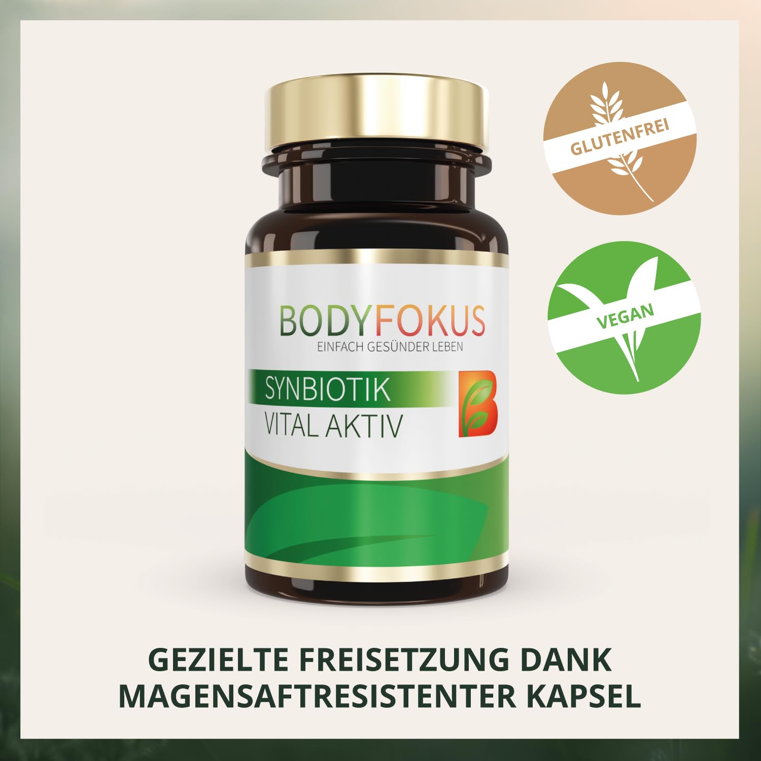BodyFokus SynBiotik Vital Aktiv 13 Stämme Inulin Oligofructose 60 Kapseln