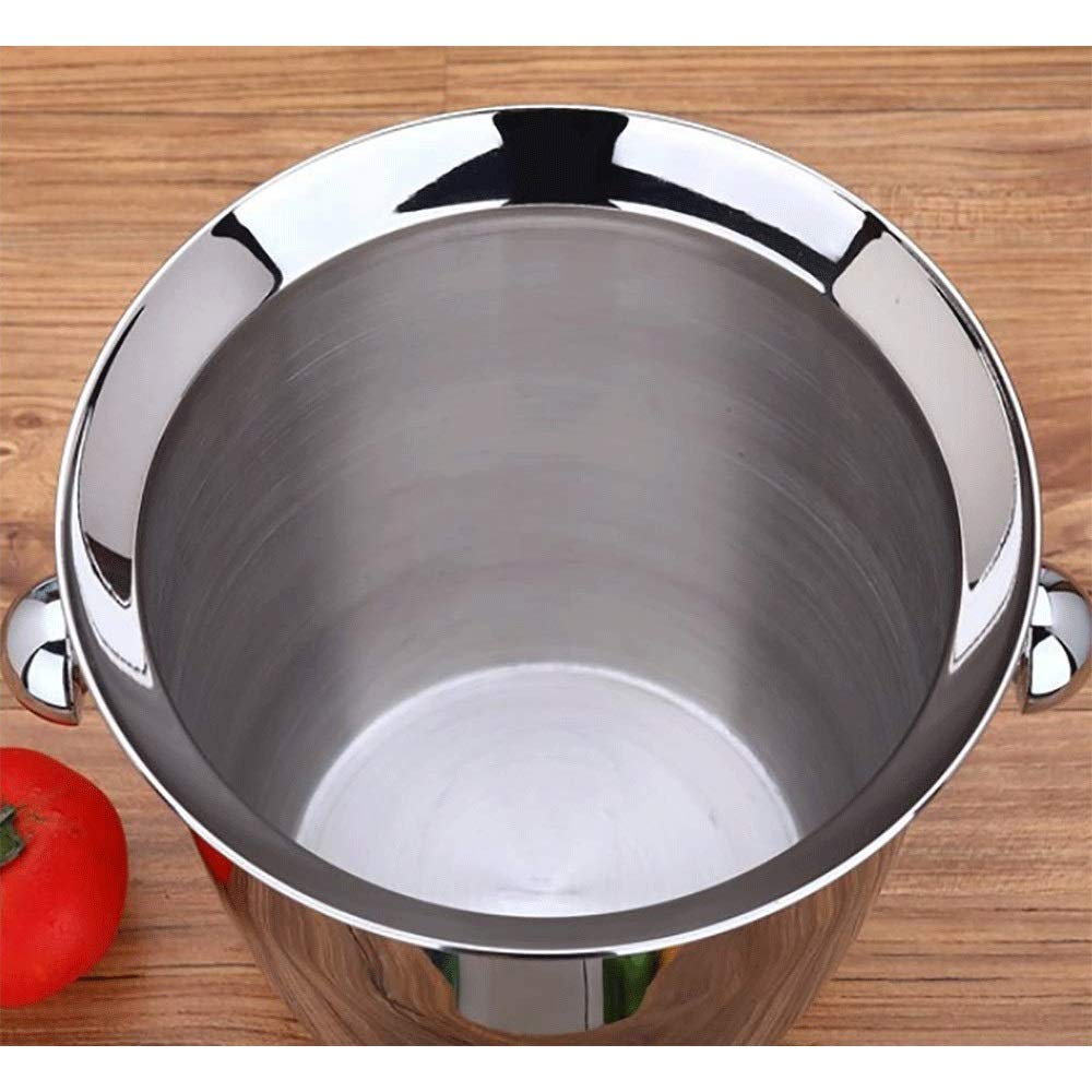 Secchiello per il ghiaccio in acciaio inox spesso, barile per vino, birra, ghiaccio, champagne, ghiaccio, vino, botte (2 L)