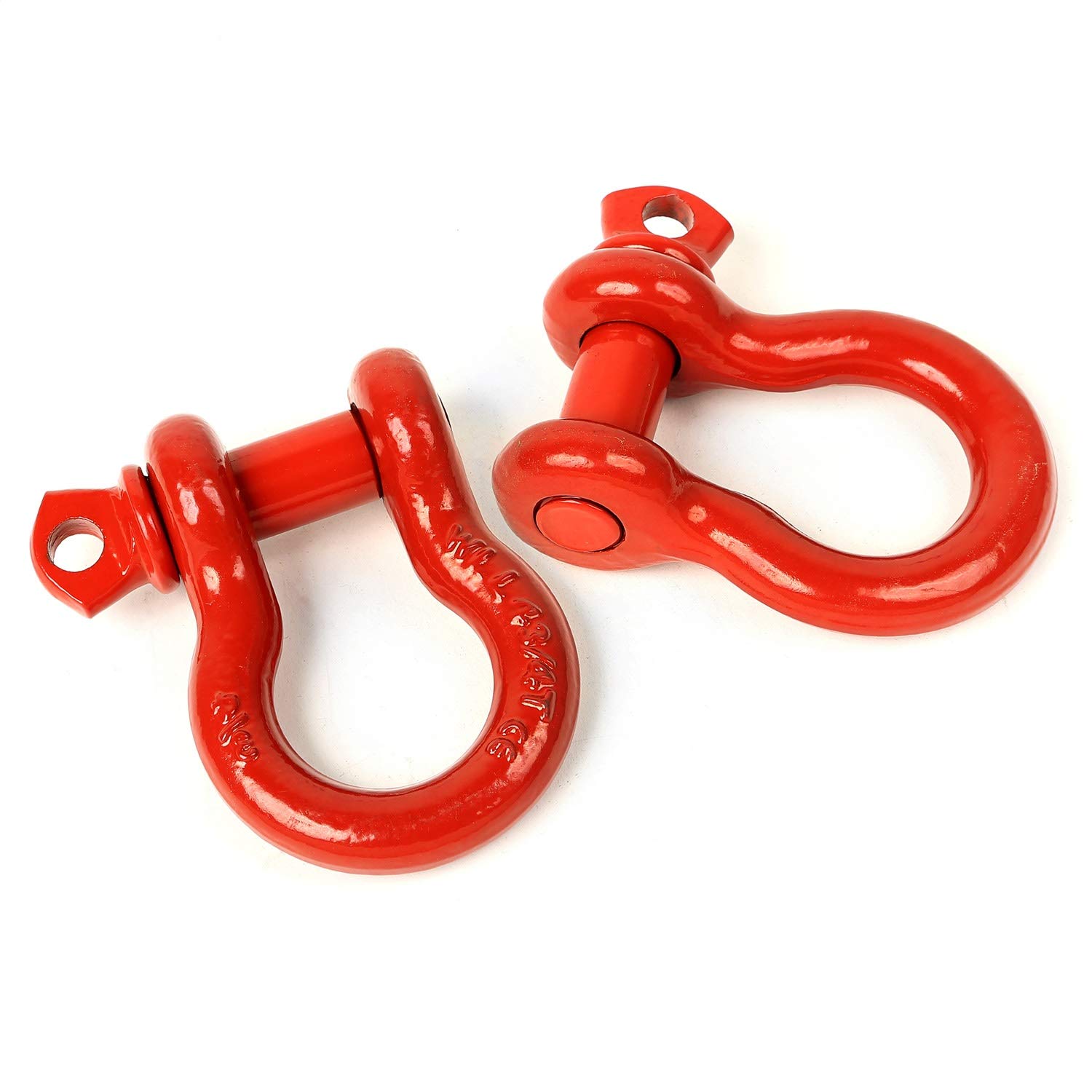 Rugged Ridge11235.08 D-Ring Shackle Kit, 3/4 inch, Red, Steel, Pair