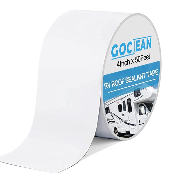 Buy Gociean Upgraded RV Roof Tape, 4 Inch X 50 Feet Natural White RV