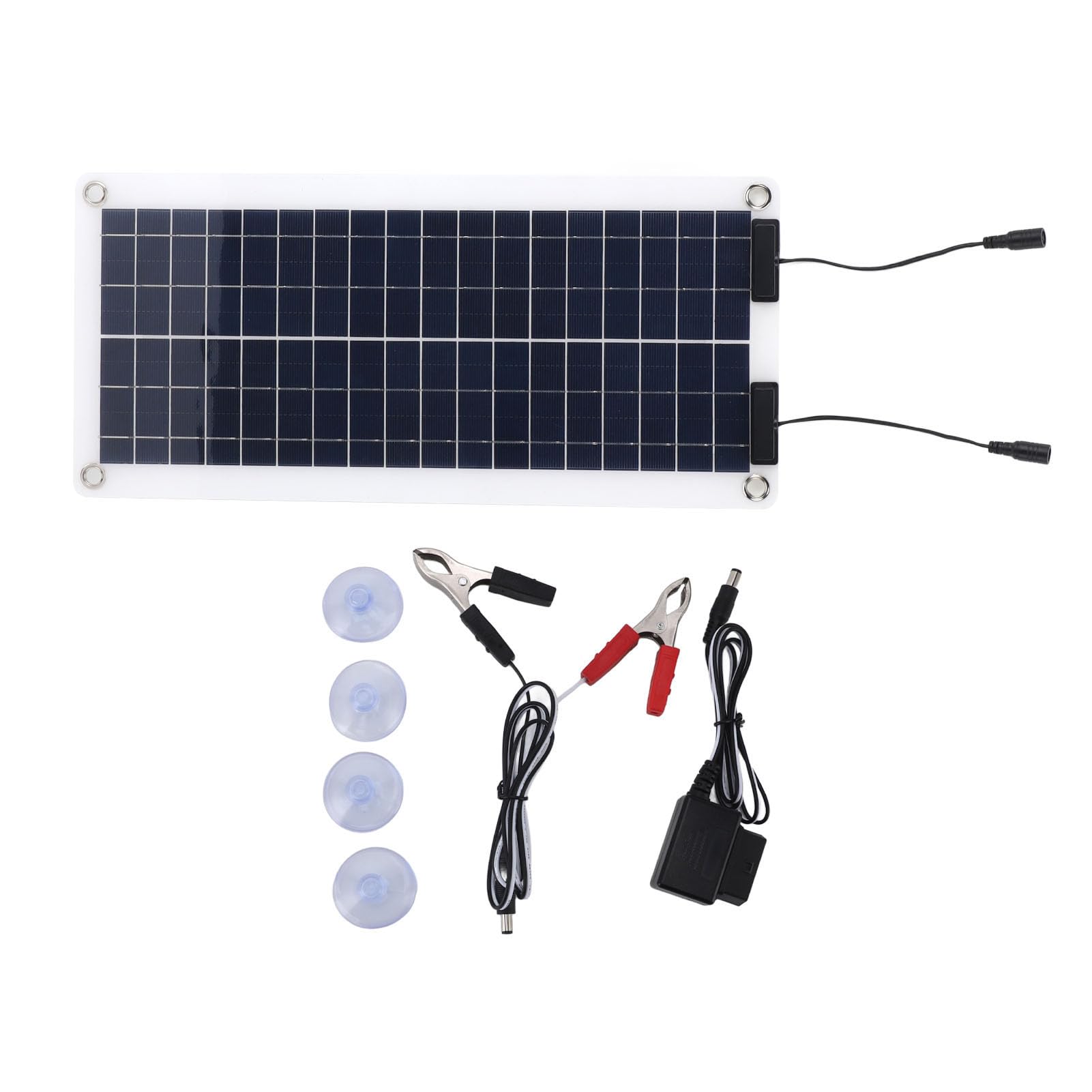30W Solar Batterie Ladegerät Betreuer DC18V Tragbares Solarpanel -Lade -Kit mit OBD -Ladegerät Red Black Battery Clip für Boots -Wohnmobilanhänger