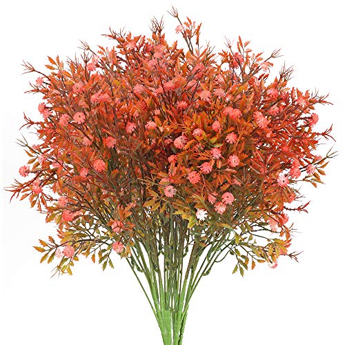 NAHUAA 4pcs Flores Artificiales Aliento de Bebé Gypsophila Planta roja Grande Flor de plástico Sala de Estar Dormitorio balcón decoración de la Boda