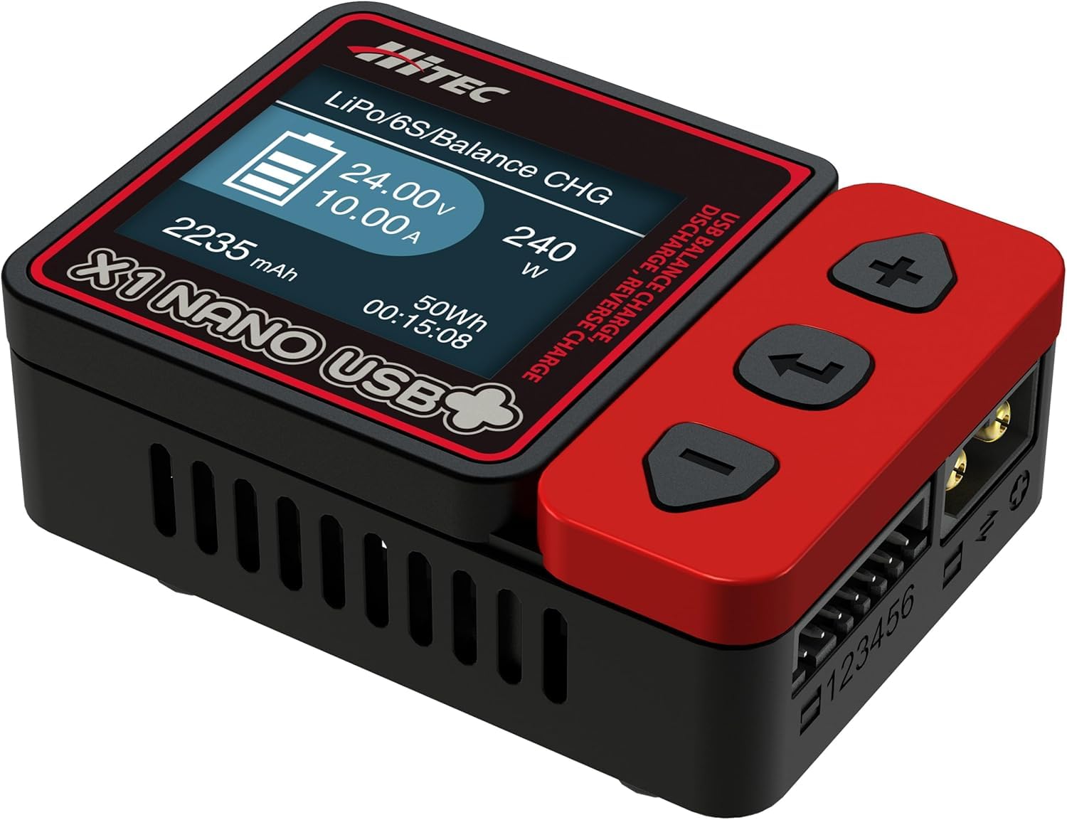 HITEC X1 NANO 100Wコンセントと充電ケーブルセット AC BALANCE CHARGER X1 NANO [ACバランスチャージャー X1 ナノ] 充放