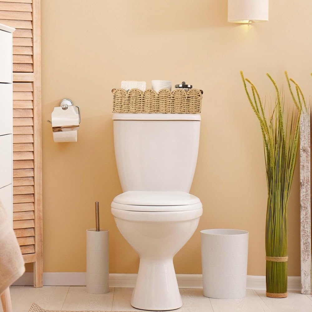 Cesta de Mimbre para Guardar Papel Higiénico: Organizador de Baño, Cesta Decorativa para Habitación Infantil, Cocina y Dormitorio.