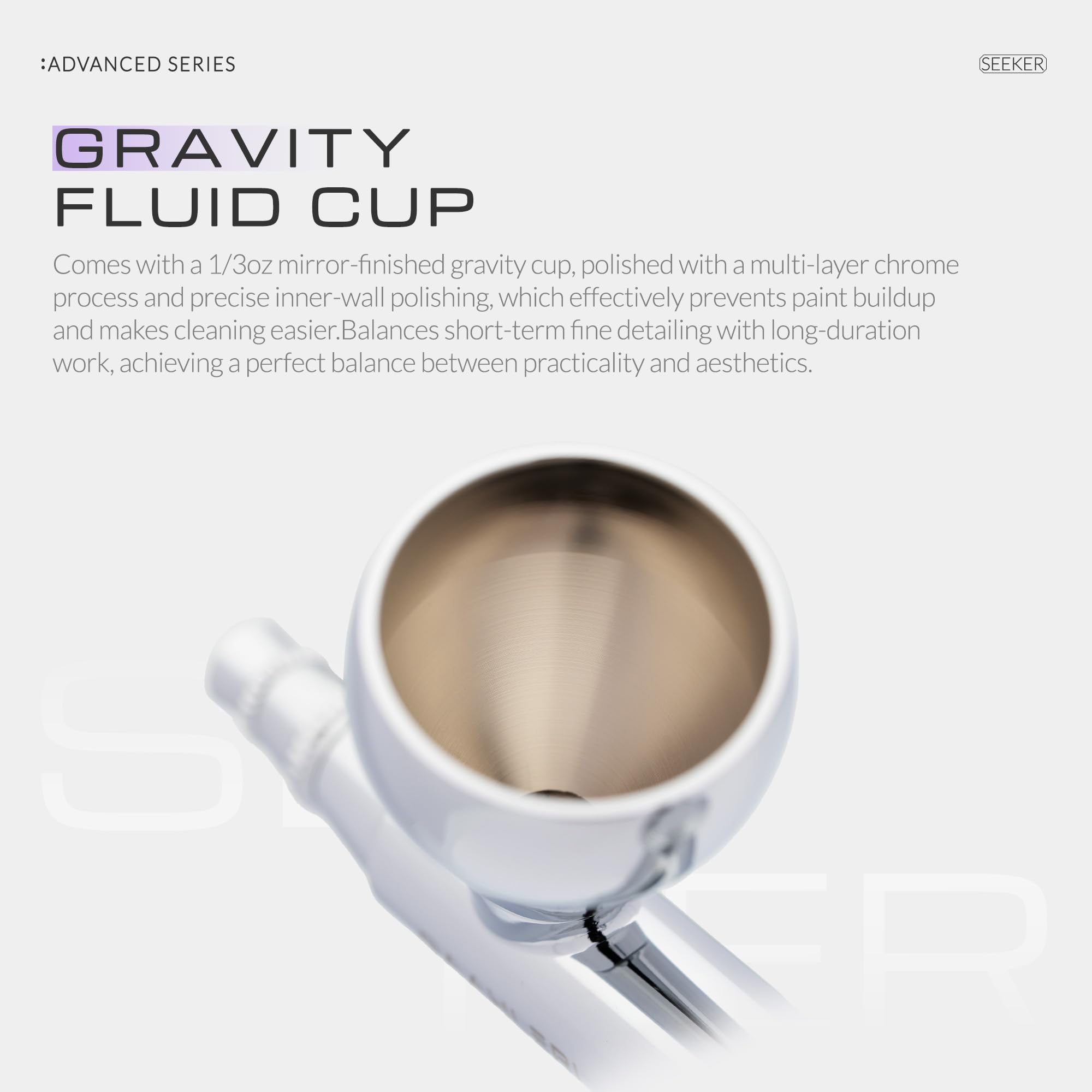Gaahleri Seria Airbrush Seeker, Dual-Action Gravity Feed z 6-kanałową dyszą szybkiego zwalniania, zestaw podwójnych igieł/dysz 0,3 i 0,5 mm, kubek 1/85.0 g i ergonomiczna Calm Island do Gundam