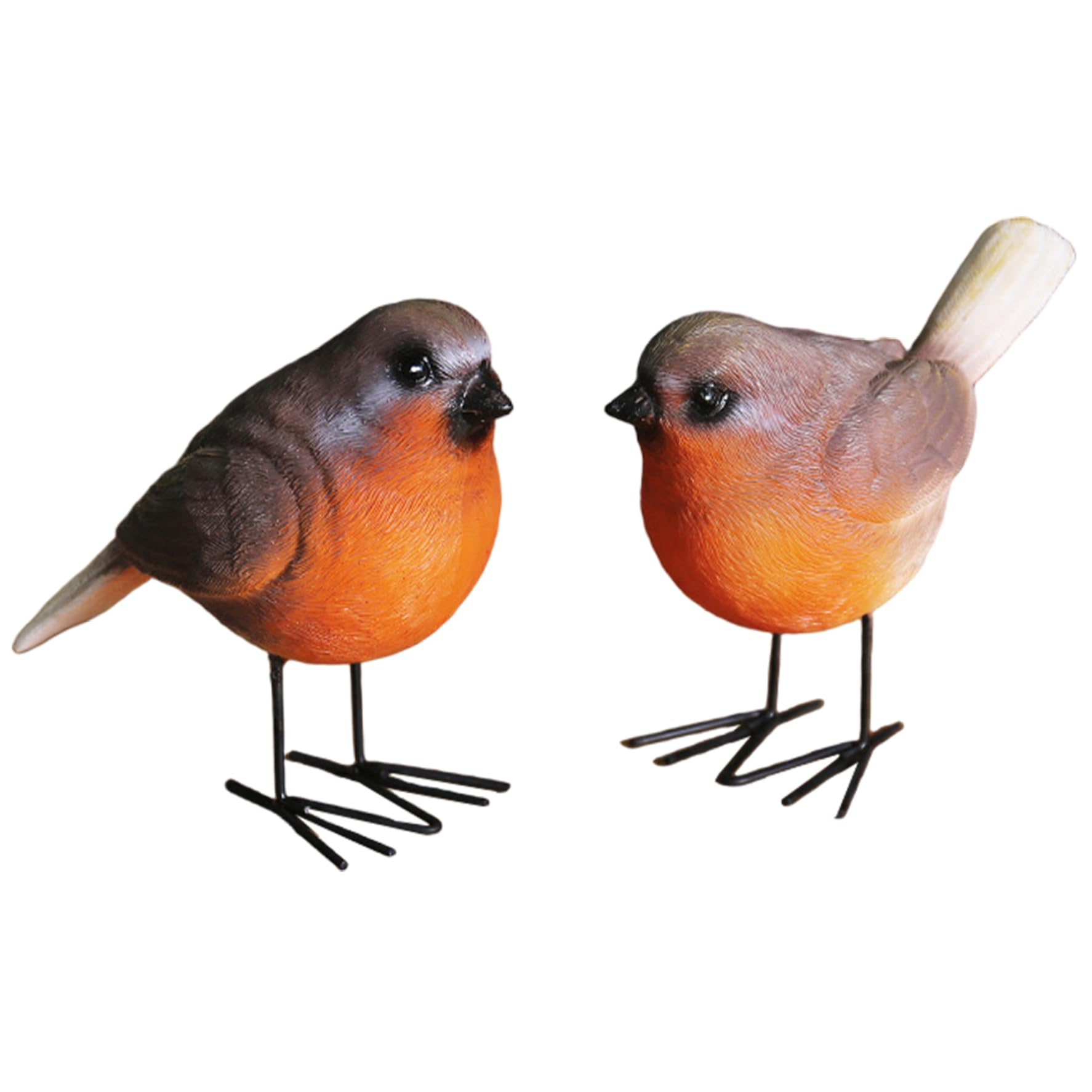 Figurines d'oiseaux en résine résistante : statues de simulation Robin imperméables pour gazon