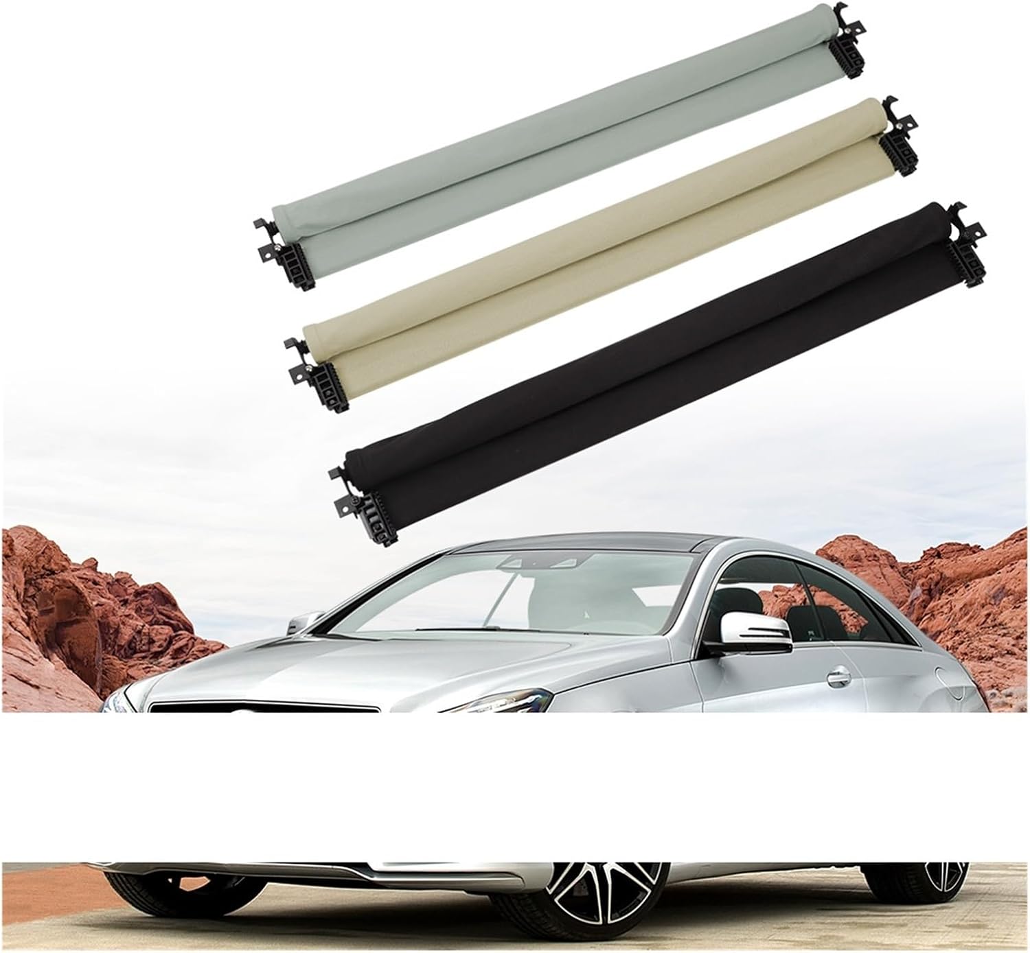 Sunroof Sunshade Curtain Sunroof Sunshade A2077800040 ﻿Fit for Benz E Class C207 E250 E260 E350 Coupe 2009-2016 Car Panorama Curtain Cover Assembly Car Window Curtain ﻿(Gray)