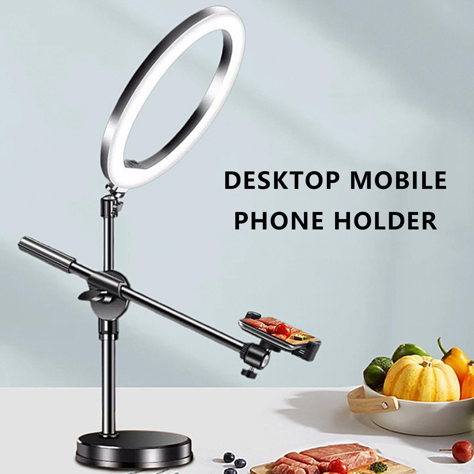 Anneau clignotant à selfie LED avec support réglable, support de téléphone compatible, lampe à selfie LED avec trépied, anneau lumineux portable pour photographie de smartphone