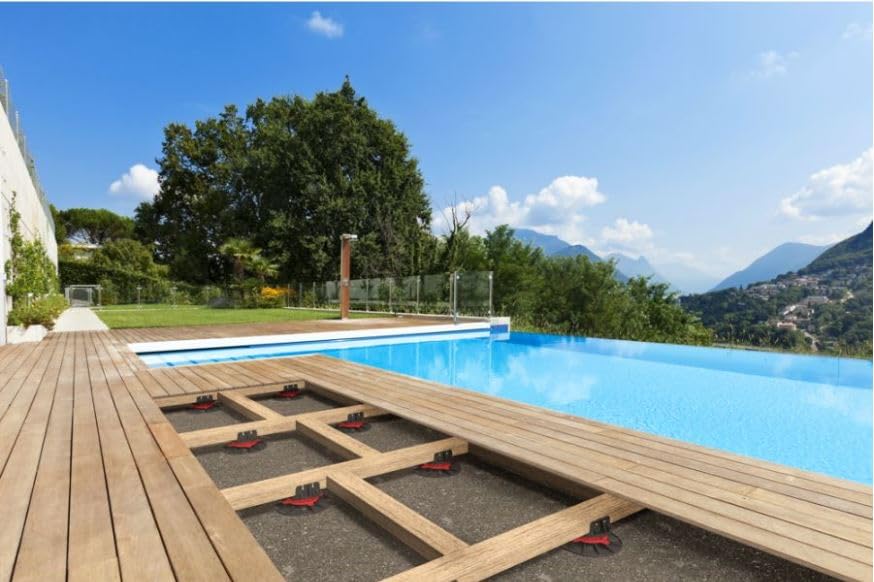 Lot de 15 Plots Réglables 90-150 mm pour Terrasse Bois & WPC – Supports de Dalle Stables, Résistants aux Intempéries – Installation Facile sans Outils
