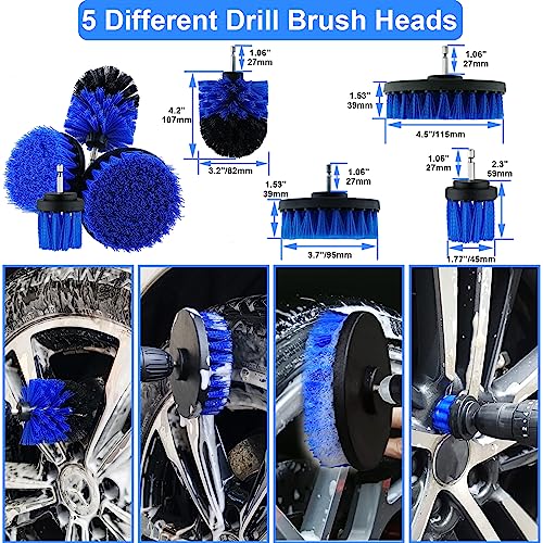 27Pcs Car Wash Cleaning Kit with Foam Gun, Car Detailing Kit, Auto Detail Supplies Tools With Wheel Drill Brush Set, Car Polishing Kit, Car Detailing Brush Set for Tires, Wheels, Interior & Exterior - Image 3