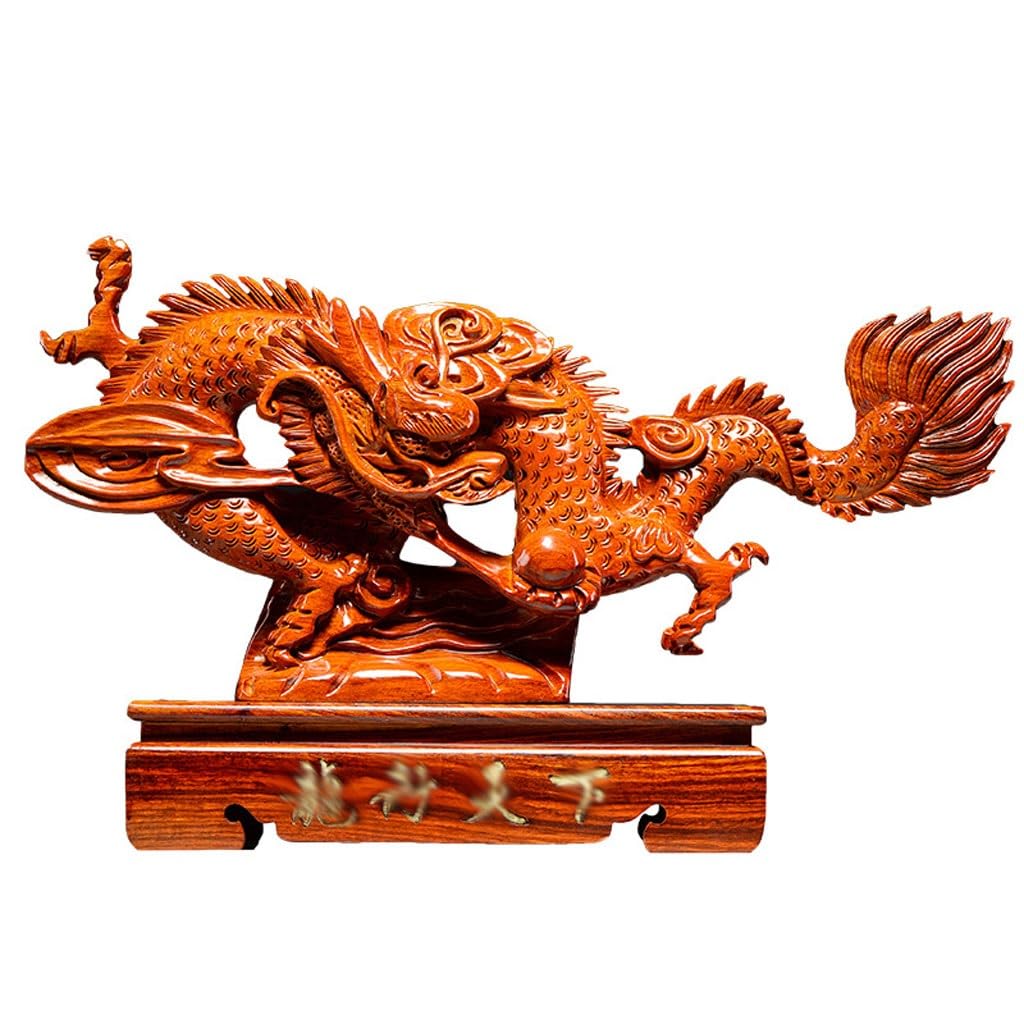 Sculpture dragon en bois acajou TUSUOD pour remplacer les decos plastiques fades