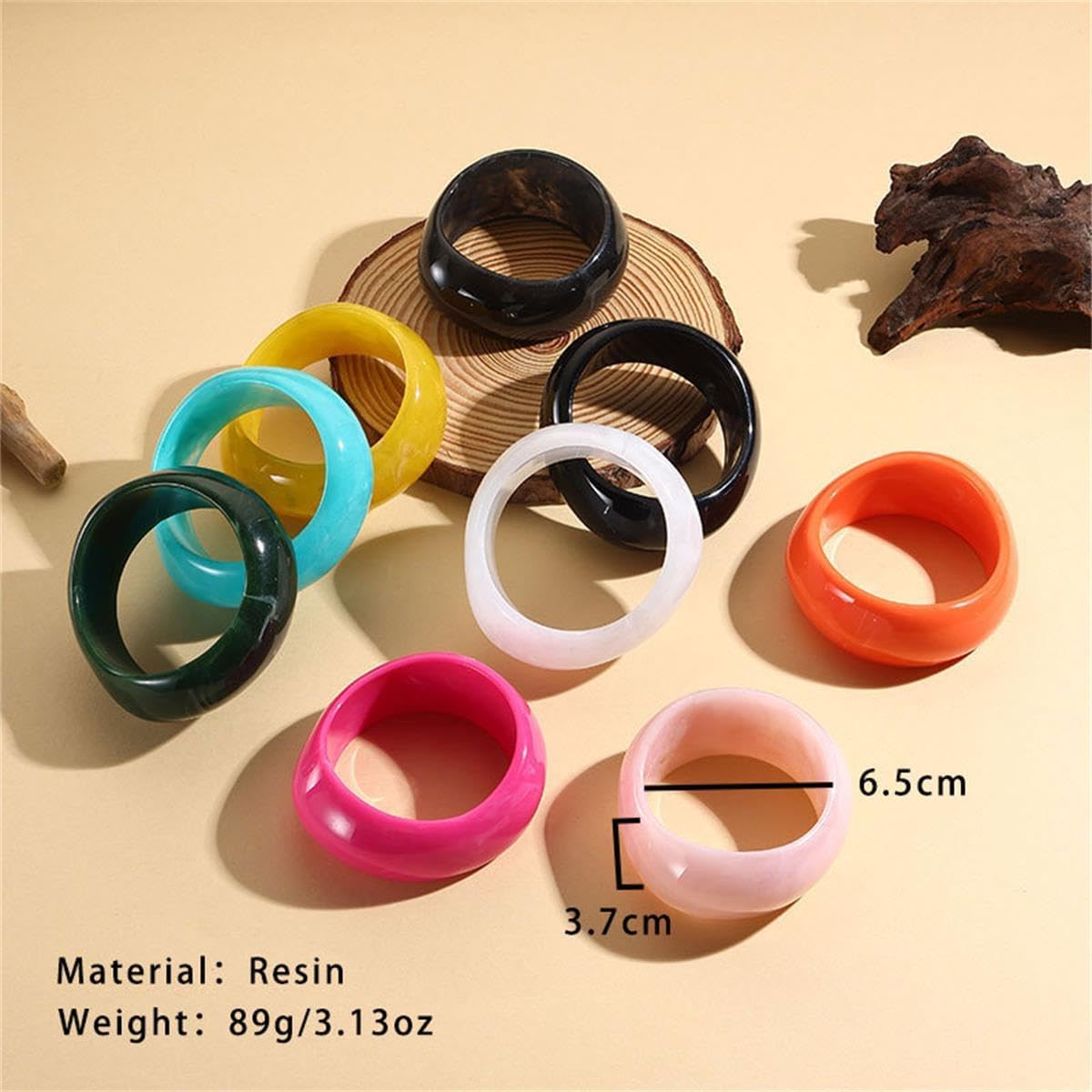 Acrylic Resin Bangle Bracelet Colorful Chunky Irregular Wristbands Bracelets for Women - Image 2