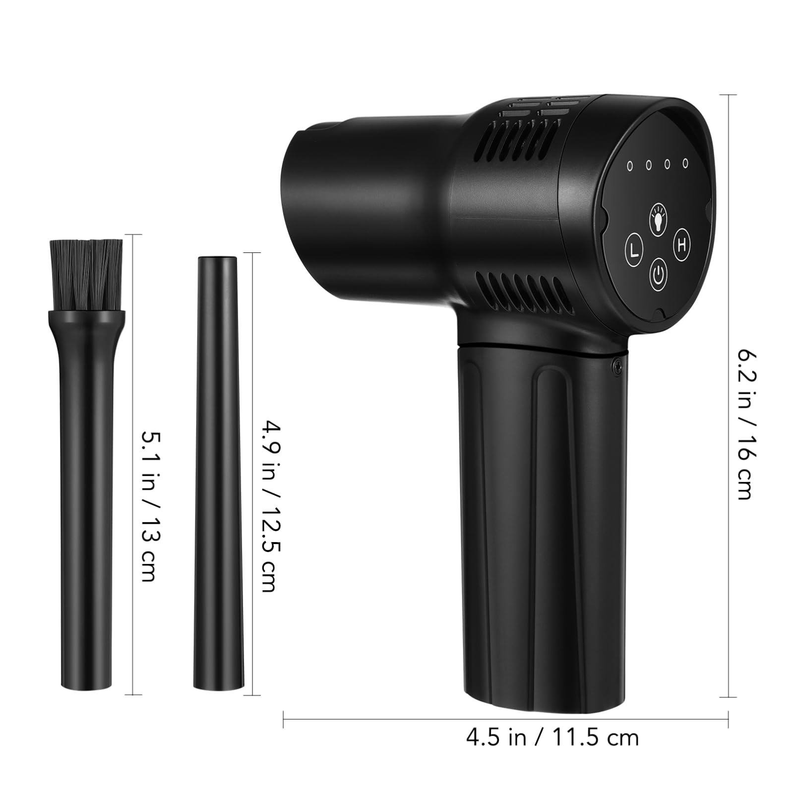 HOMSFOU Spolveratore Aria Compressa Senza Fili 60w Nero per Elettronica