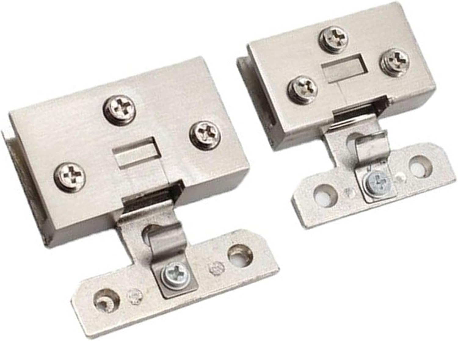 Glass Cabinet Door Hinge Non Perforated Display Wine Rack Furniture Hardware Hinges for 8-10mm Glass Door Square Hinge(Small)