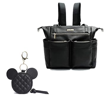 miss fong Diaper Bag Backpack, Baby Bag,Leather Diaper Bag Tote, Diaper Tote Bag Backpack with Pacifier Holder Case Bundle