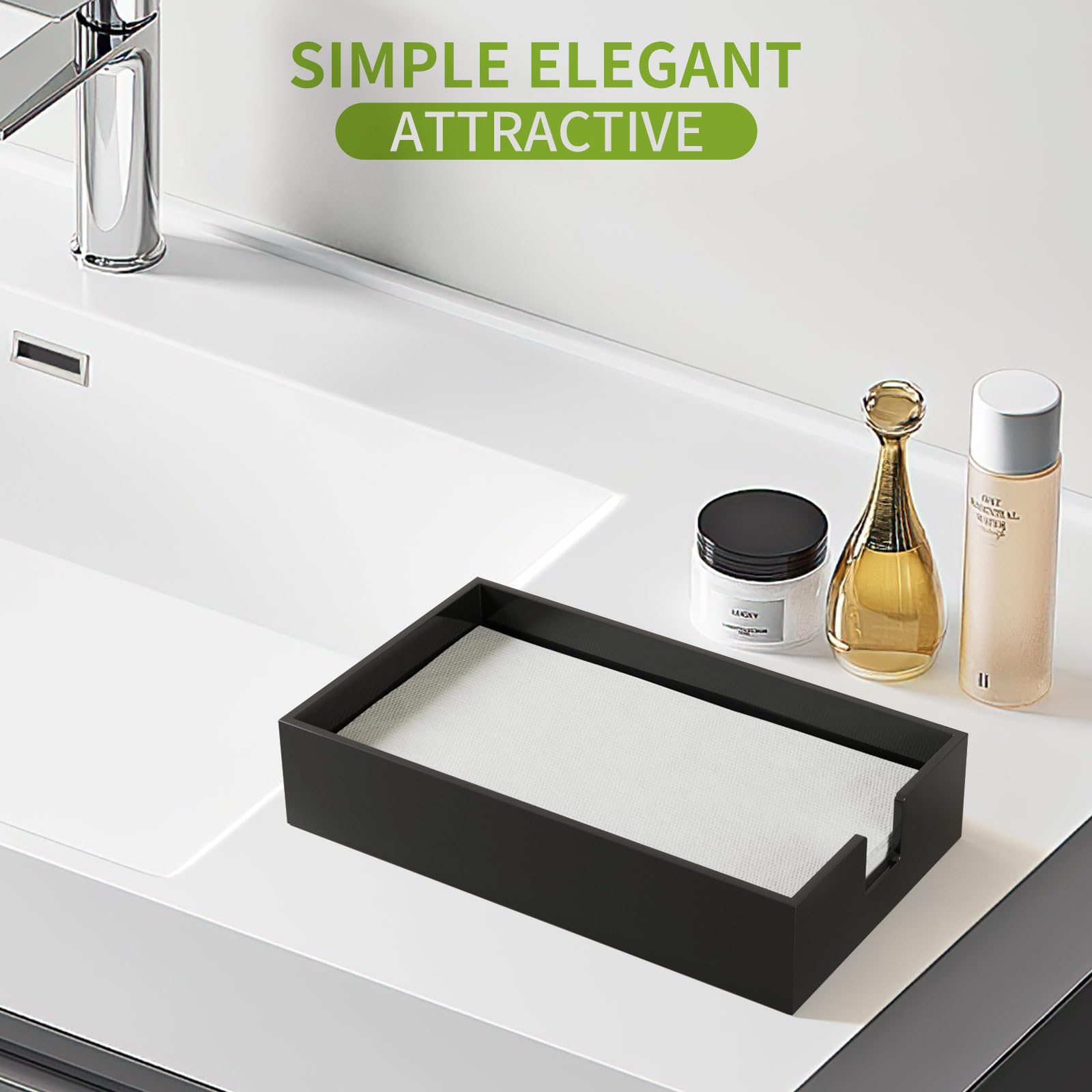 Acrylic Napkin Holder For Guest Towels - Sleek Bathroom & Kitchen Paper ...