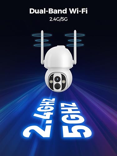 Miniatura 3 de Cámara de seguridad solar inalámbrica WiFi Pro para exteriores, visión nocturna a color de 4 MP, detección de movimiento AI/PIR, 360 PT, audio de 2