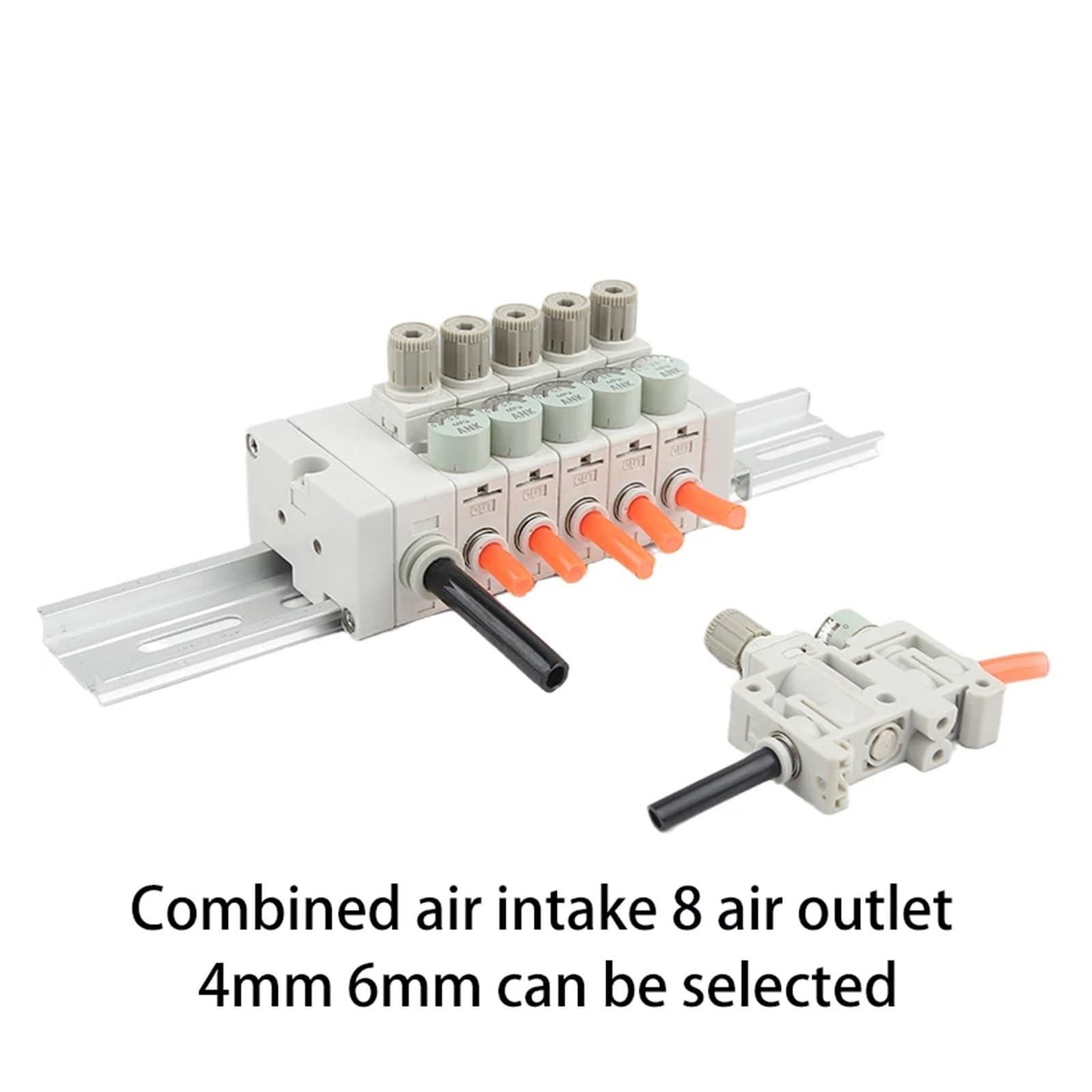 Tipo Riduttore di Pressione Pneumatico Combinato regolatore di Pressione Ingresso 8 mm e Uscita 6 mm Ingresso 8 mm e Uscita 4 mm(8mm Inlet 6mm Outlet,Five Combination)
