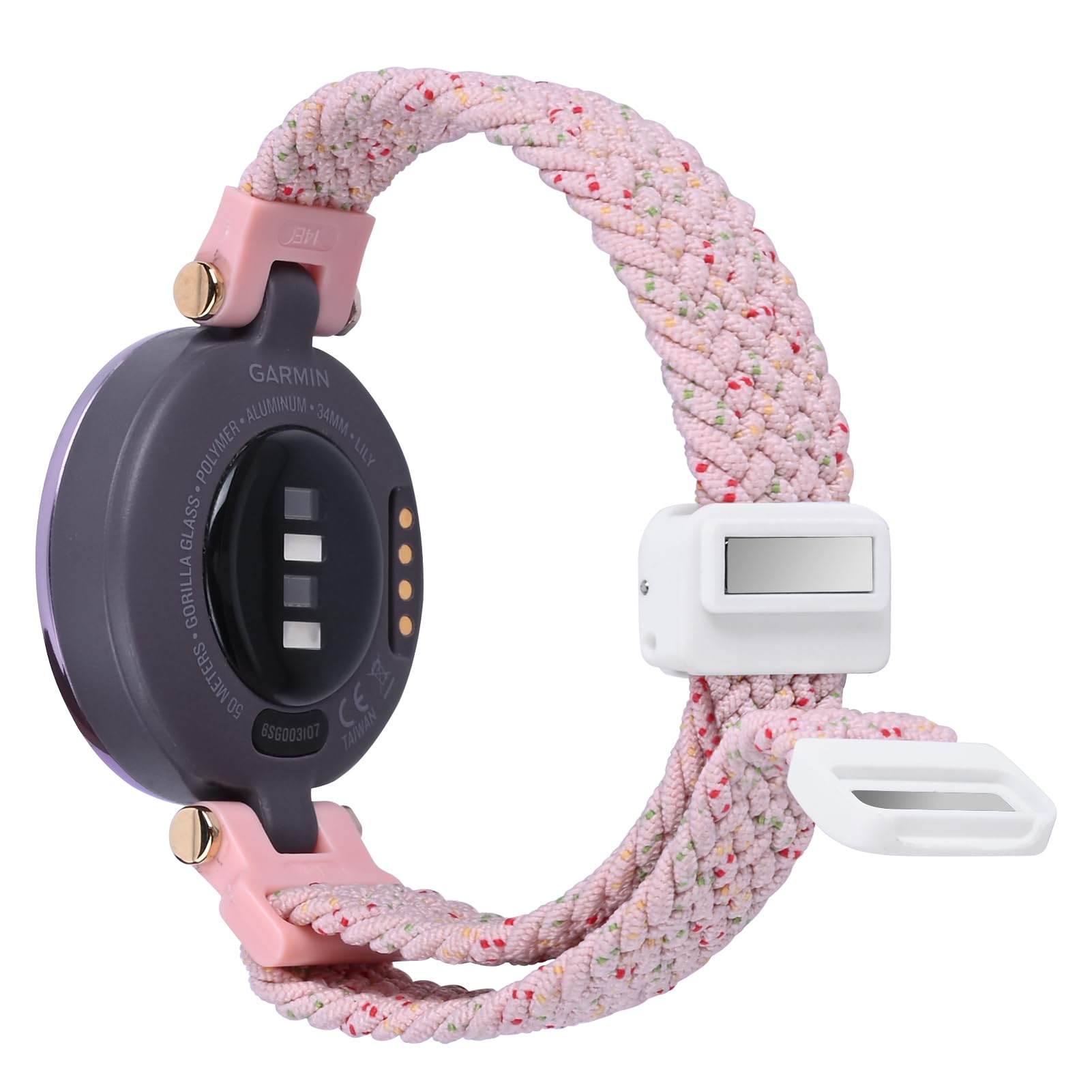 C2D JOY Braided Nylon Strap Compatible with Lily 2 (Active) Watch Replacement Watchband With Screwdriver-Pink