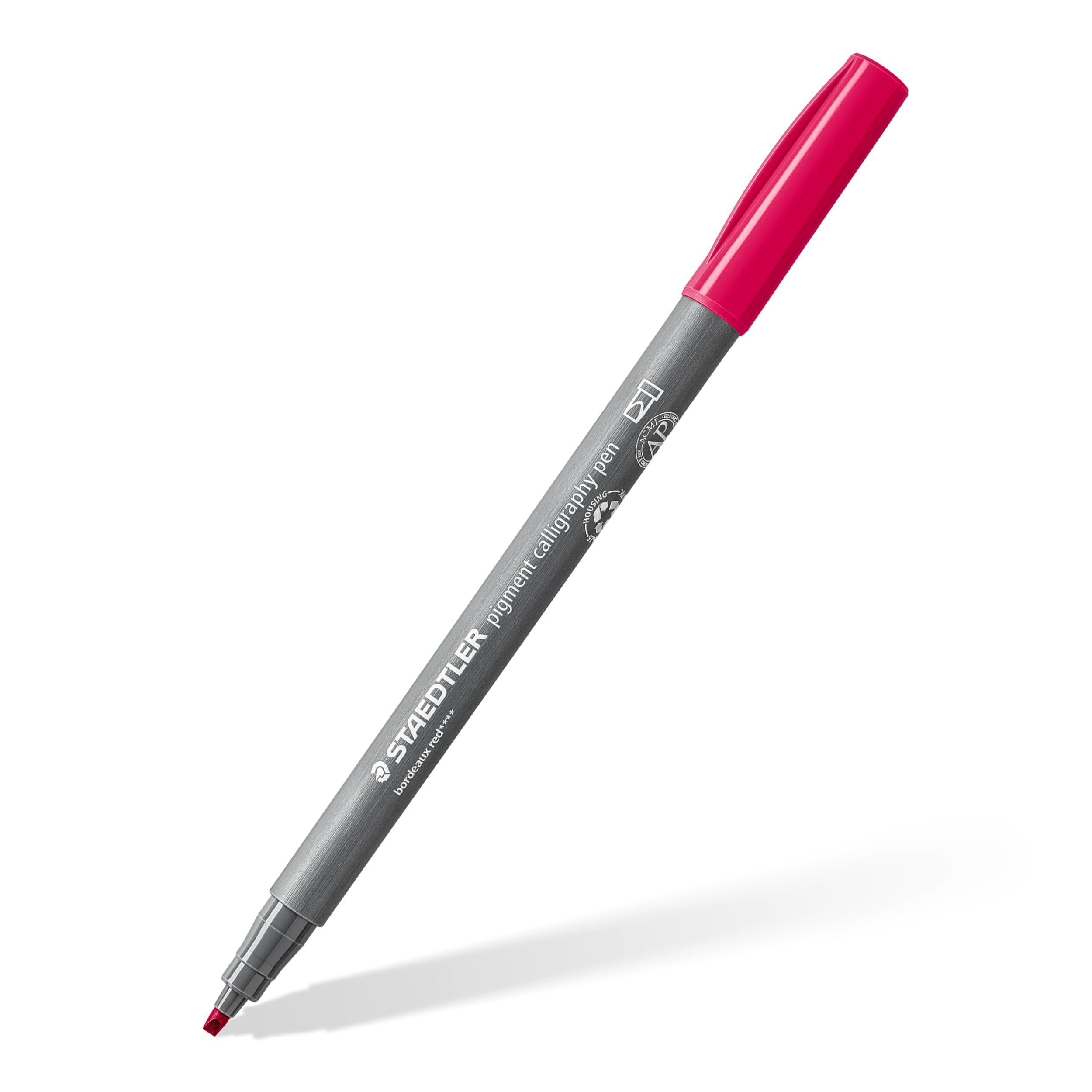 STAEDTLER 375-23 Pigment Arts Calligraphy Pen - Bordeaux Red (Box of 10), standard