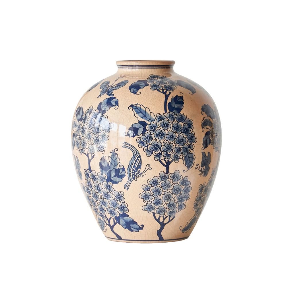 Dining Table Decor Chinese Style Porcelain Vase Indoor Living Room Entrance Ornaments TV Cabinet Flower Arrangement Ceramic Vessel Kitchen Decor
