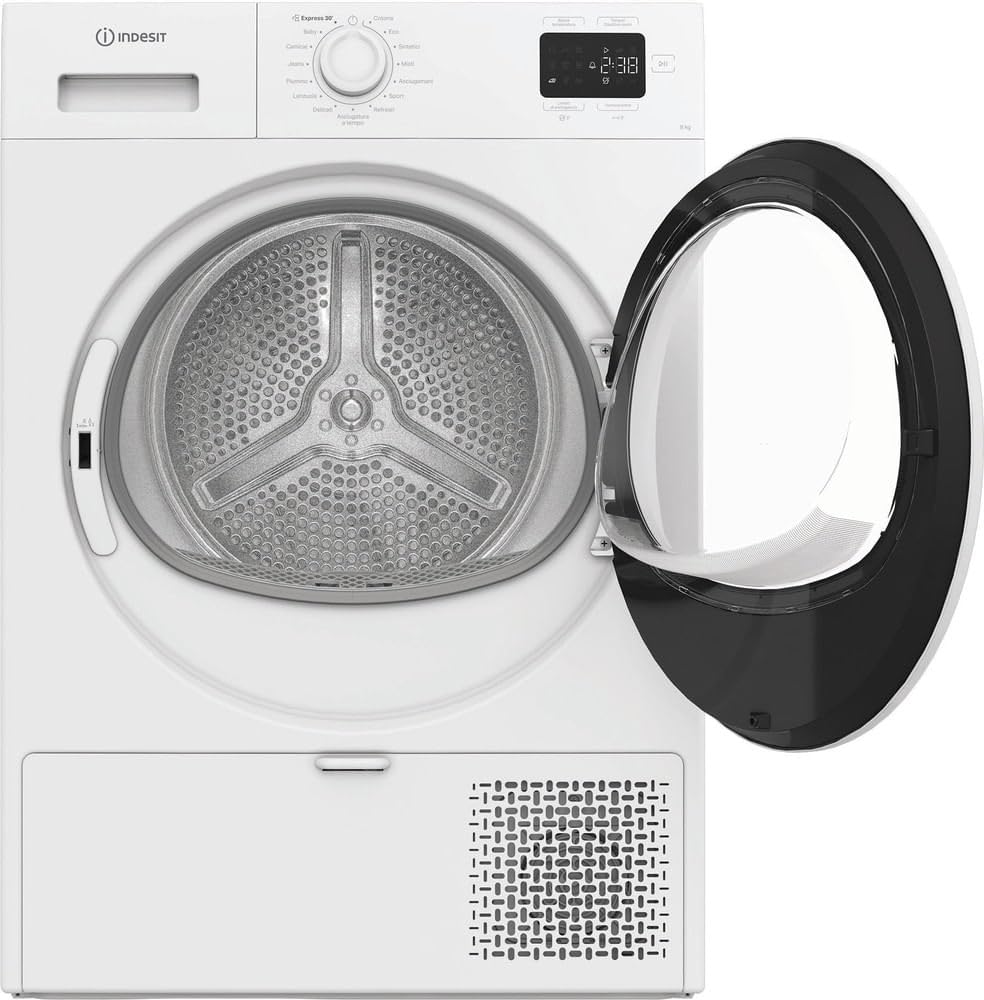 Indesit C YD 83D WW IT – Asciugatrice 8 Kg A Pompa di Calore, Libera Installazione, Classe D, Filtro 2 In 1, Ciclo Veloce, Cotone Eco, Refresh. 84,6 x 59,8 x 54,5 cm