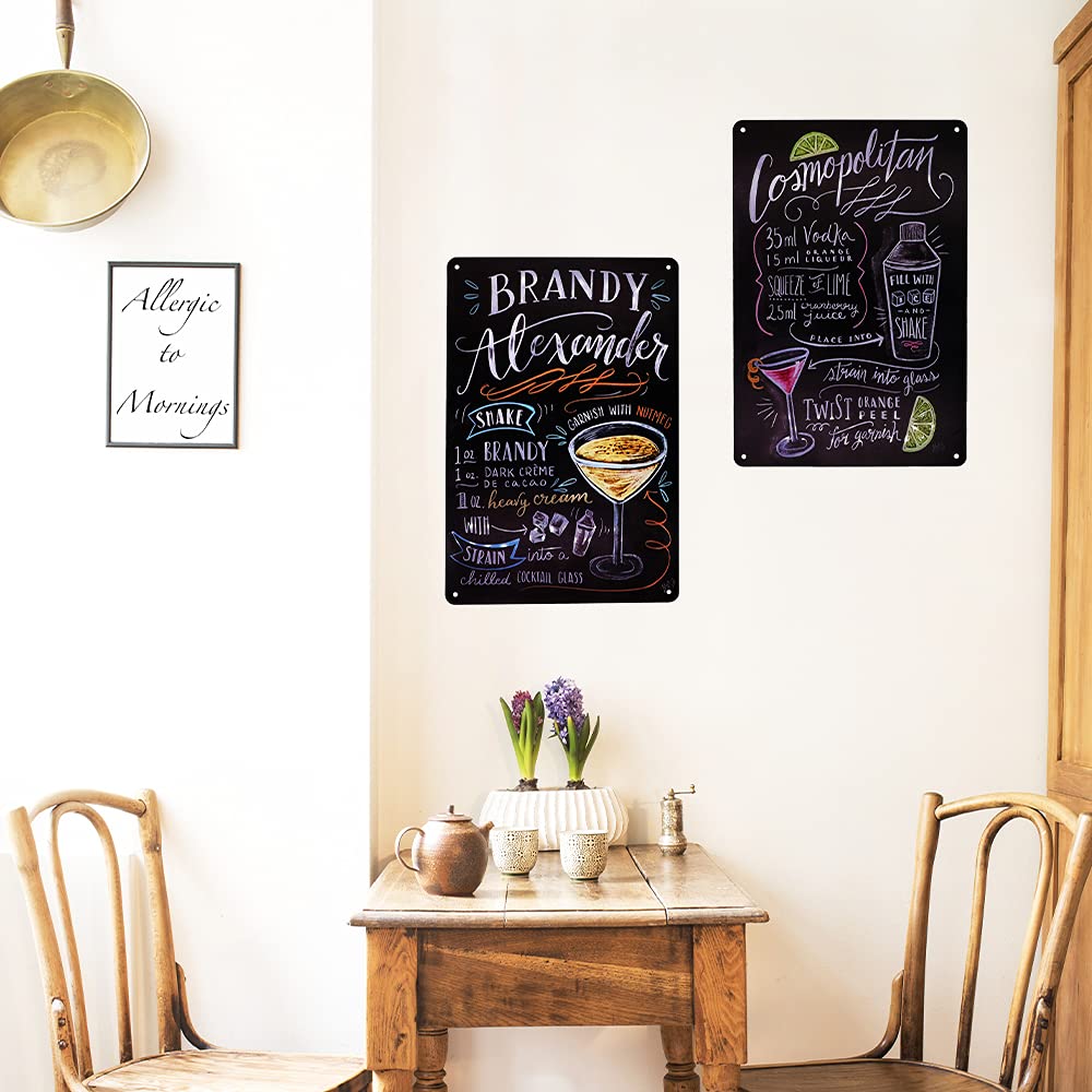 5 sztuk blaszanych tabliczek koktajlowych, znak w stylu vintage, do salonu, baru | Wyraźny druk, znak plakatu retro dekoracja plakatu znak dla pubu, imprezy, restauracji, kuchni, wykwintnego wzoru