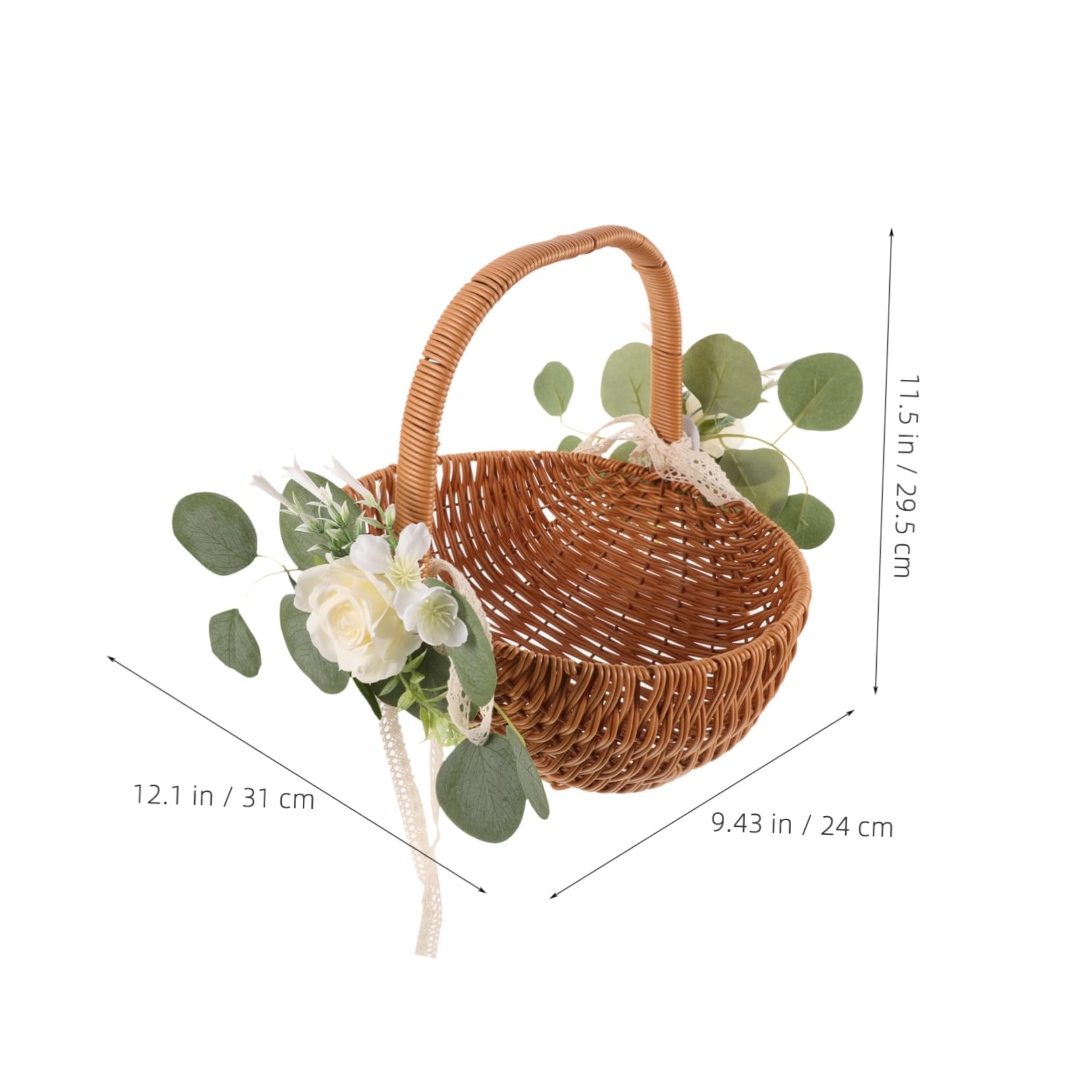 PRETYZOOM Cesta De Imitación para Almacenamiento De para Picnic y Decoración De Bodas Diseño Rústico y Práctico