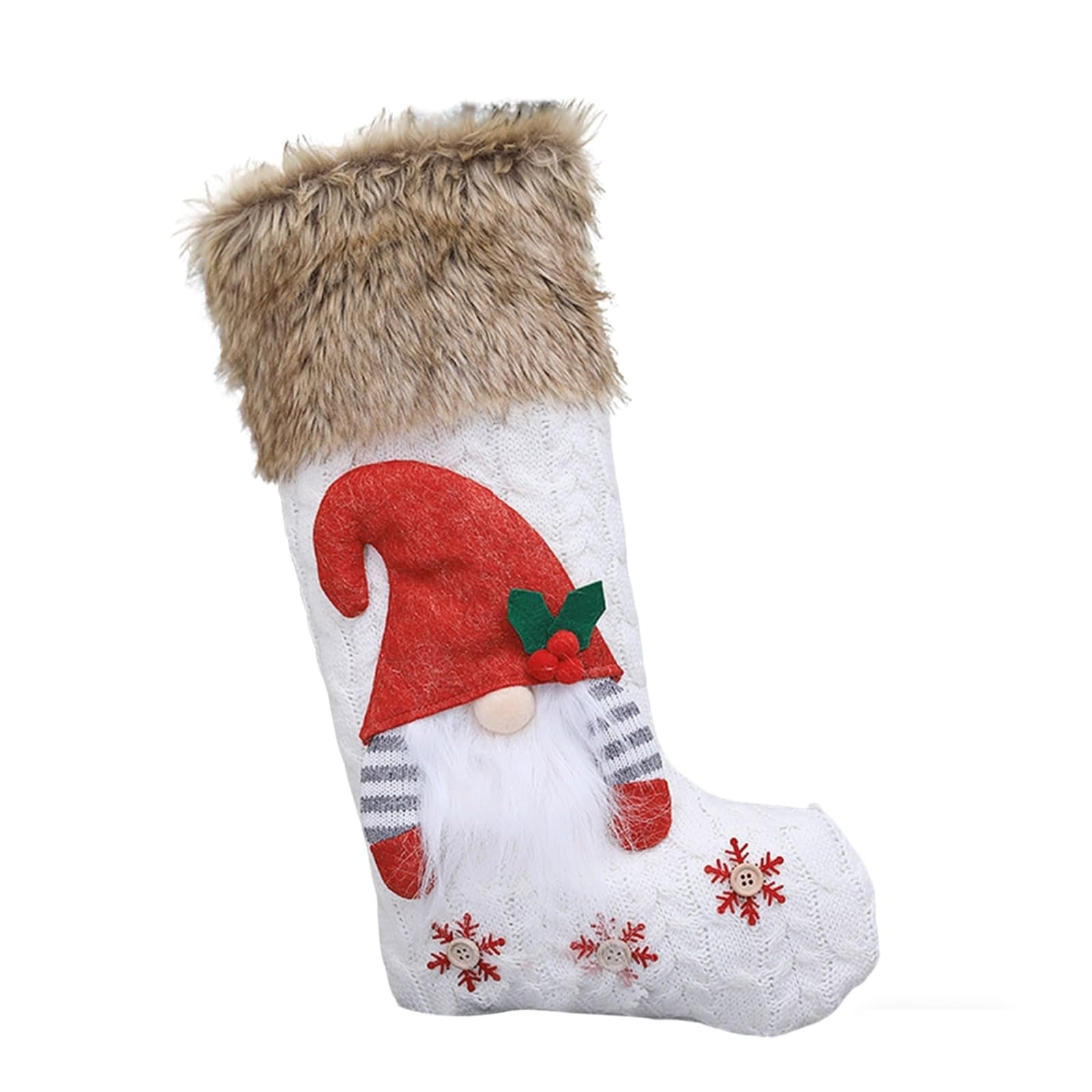 Chaussette de nain suédoise en tricot à suspendre, le cadeau de Noël traditionnel idéal