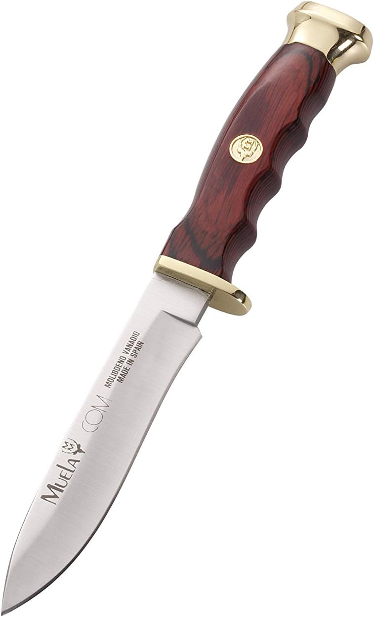 MUELA COMF-10 Coral Pakkawood Handle Hunting Knife with Leather Sheath