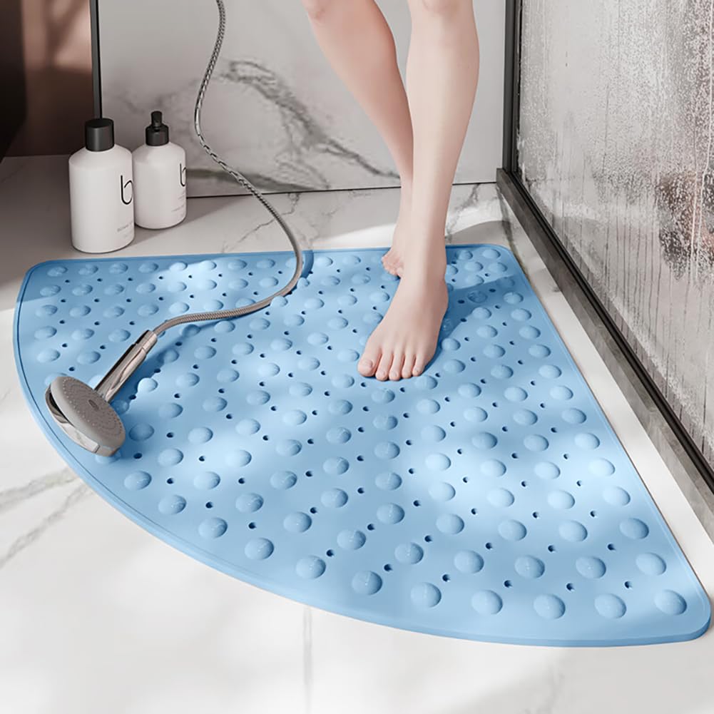 Alfombrilla de baño, Alfombras De Ducha Triangulares(Blue,80 * 80cm)