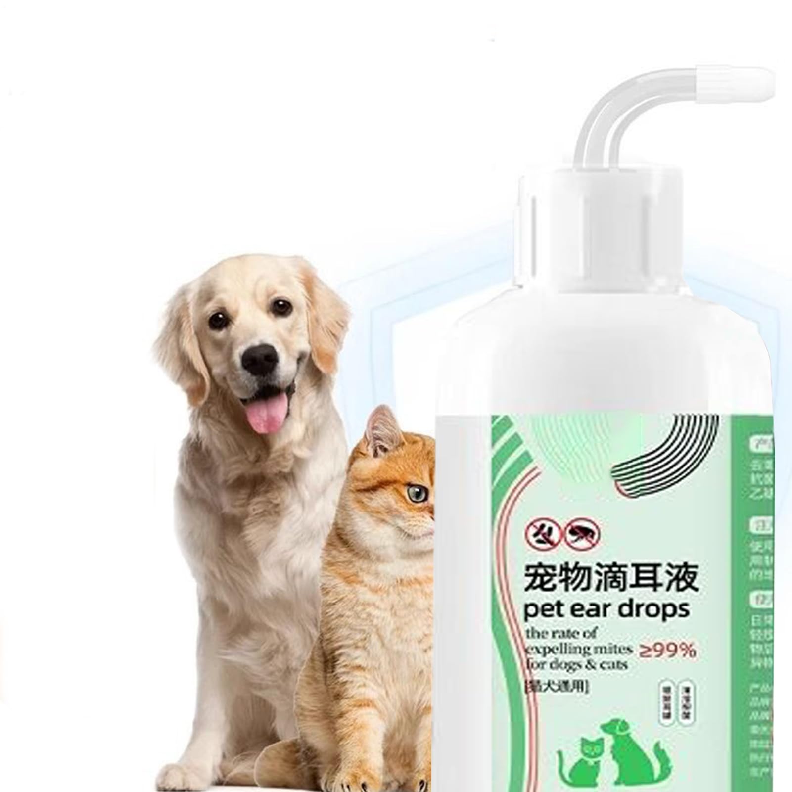 Gotas Óticas para Gatos,Solución Limpiadora para Oídos | Líquido Relajante De 60ml Control Olores Reduce Suciedad Cera Lavado Cachorros Garrapatas