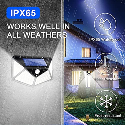 Image of Boosty 100 LED Solar Motion Sensor Wall Light 4 Side Bright Light with Dim Mode - Security Lamp for Home,Outdoors Pathways | Bright Solar Wireless Security Motion Sensor Light 100 Led (6)