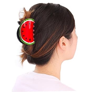ぽっちゃりアニマル☆スイカ☆ベビーヘアクリップ　ヘアゴム スイカのベビーヘアクリップ | yukotto's STORE
