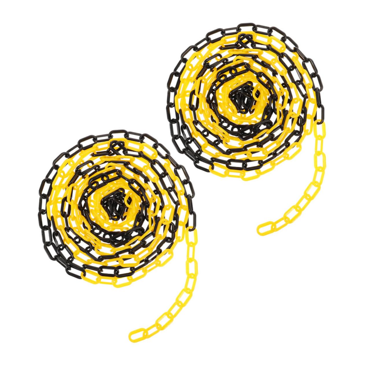Cabilock Long-Lasting Plastic Safety Chain 2pcs Barrier Chain for Road Cones Traffic Control 5m Link