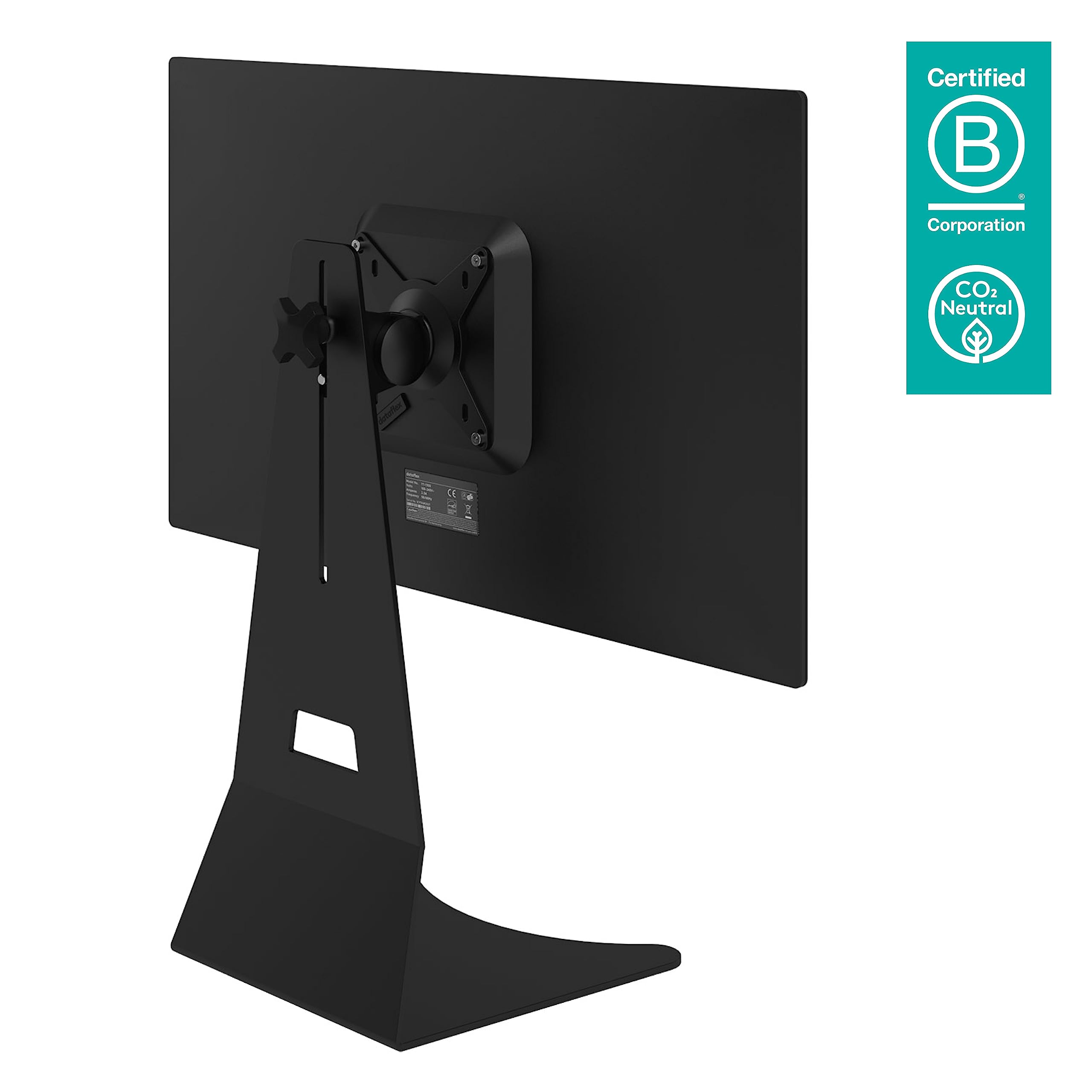 Dataflex Addit Piedistallo per Monitor 503 Nero, elevatore per schermo regolabile in altezza, supporto per monitor regolabile e ruotabile, per 1 schermo fino a 15 kg, compatibile con VESA MIS-D 75x75/100x100mm